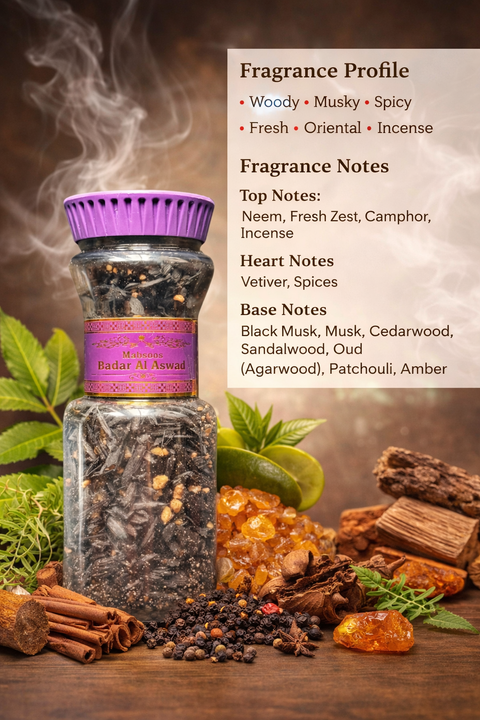 Badar Al Aswad | Arabian Incense Mamool – Dark Woody Musk & Spiced Oud