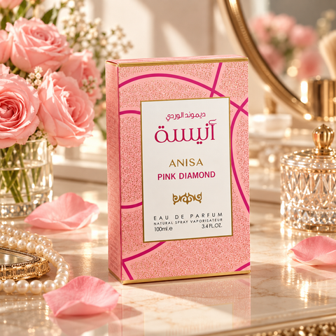 Anisa Pink Diamond Perfume – Passion Fruit, Peach, Caramel & White Musk