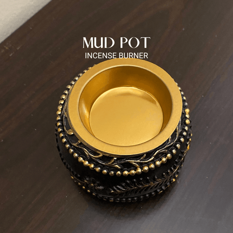 MUD POT Incense Burner - Black Gold - HSA Perfumes