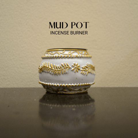 MUD POT Incense Burner - White Gold - HSA Perfumes