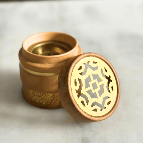 Wooden ARABIAN CALLIGRAPHY Ceramic Burner - White - HSA Perfumes