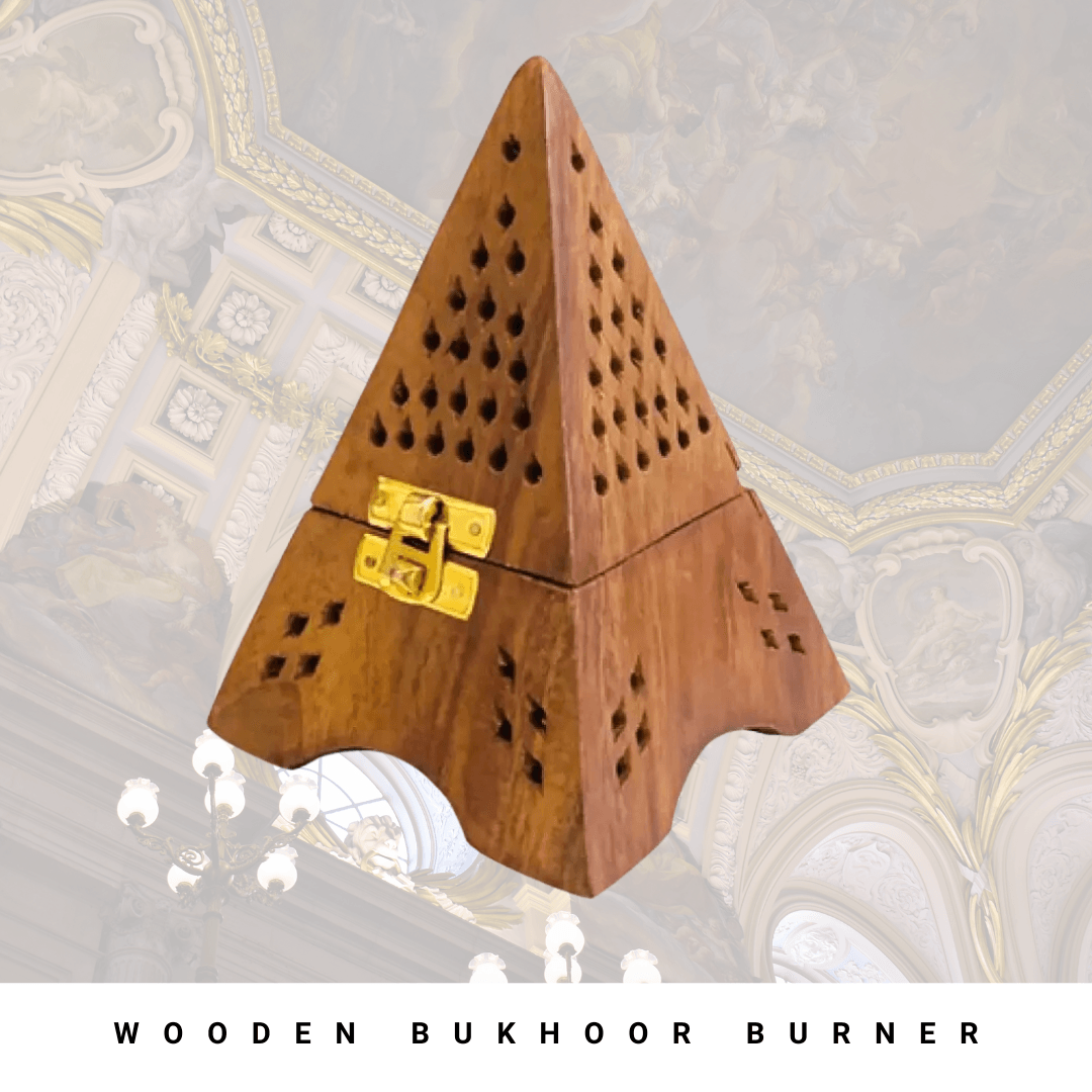 Wooden Bakhoor Burner 6in /Traditional Arabic Bakhoor Burner, Udinese, Luxury Home Decor, Fragrance Rituals, Oud Love, Handcrafted Arabian Decor - HSA Perfumes